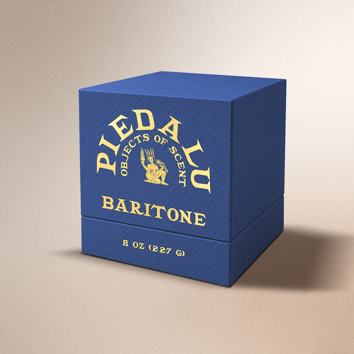 Baritone scented candle by Piedalu Objects of Scent in honey-colored flint glass